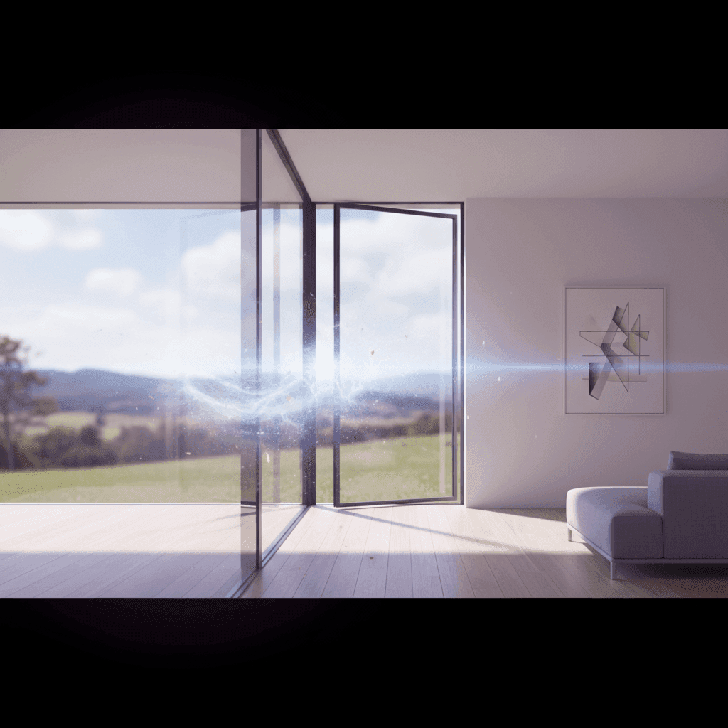 Natural air pressure pulls outside air inward