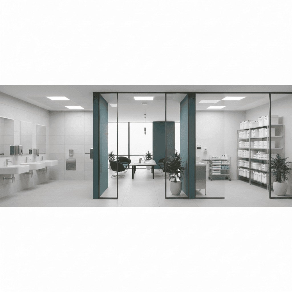 Washrooms, staff zones, and hygiene-sensitive rooms